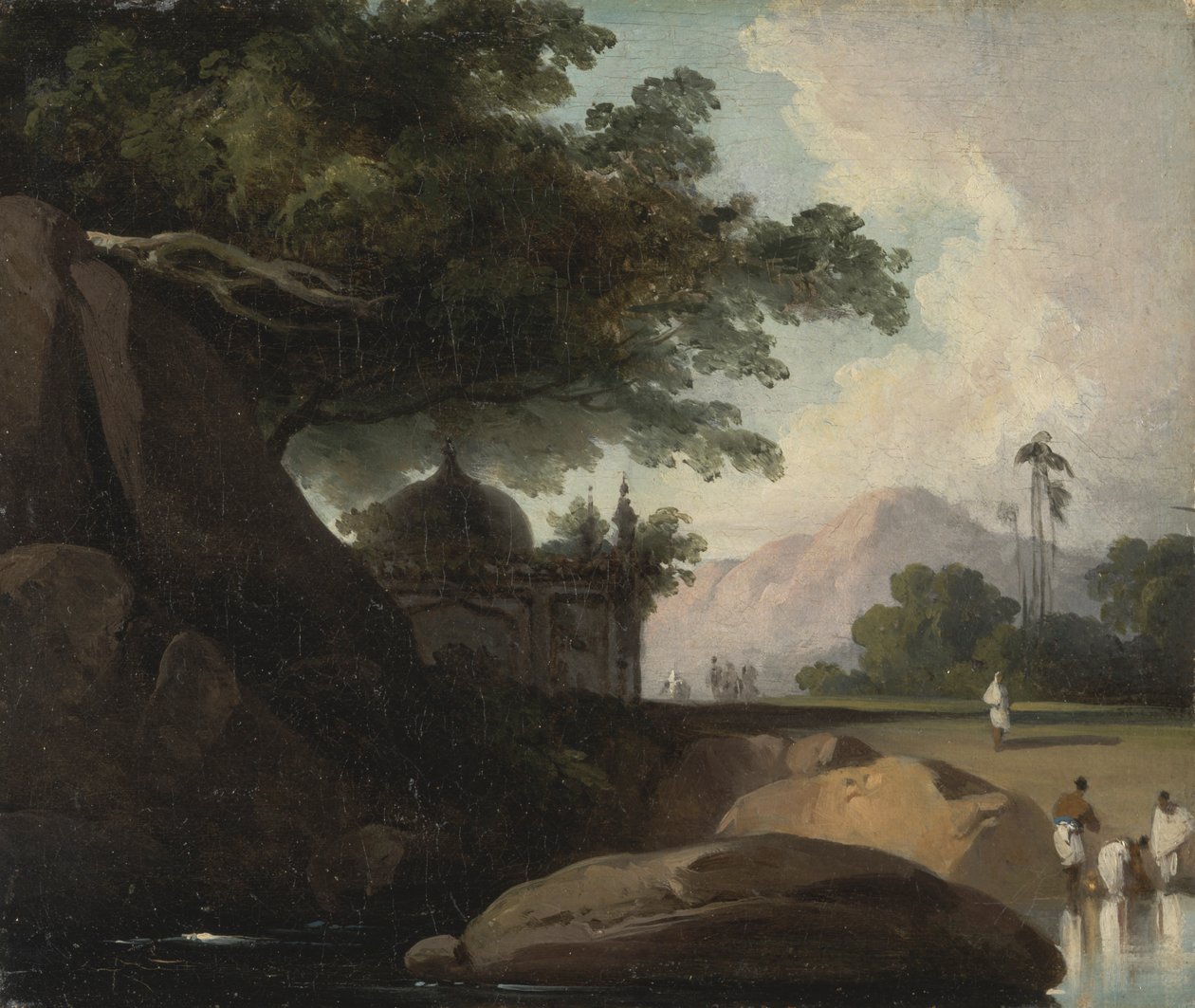 Paesaggio indiano con tempio da George Chinnery