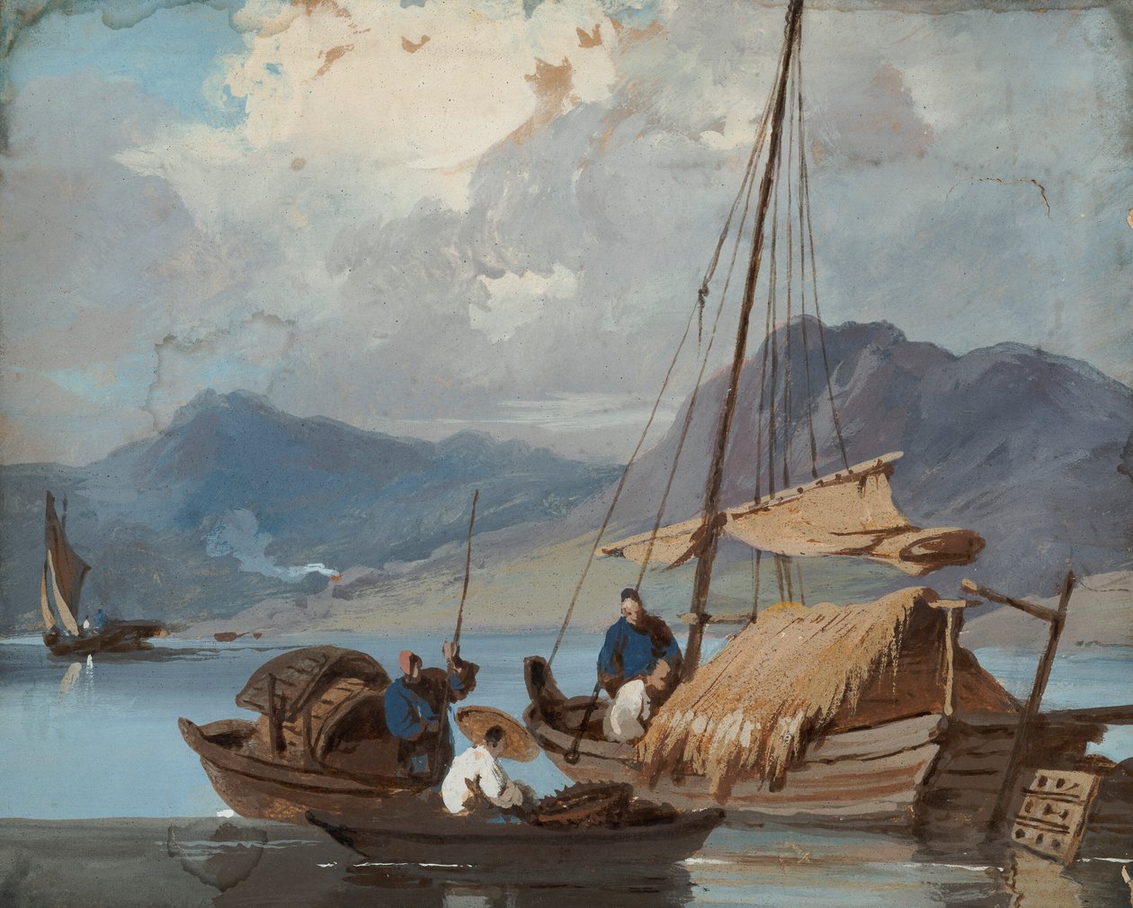 Barca Tanka al largo di Macao da George Chinnery