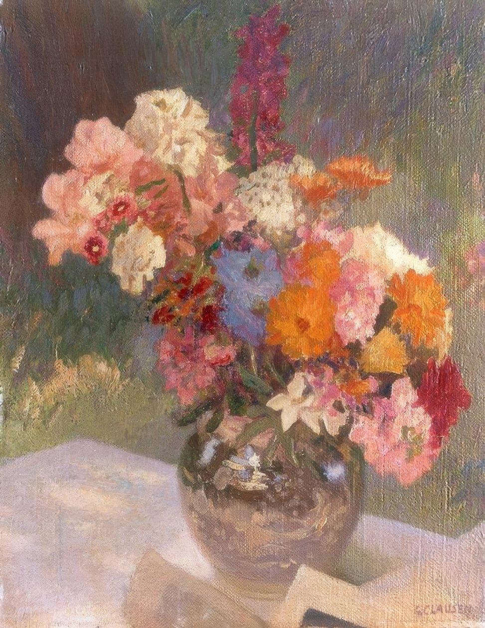 Fiori in un vaso di lustro da George Clausen