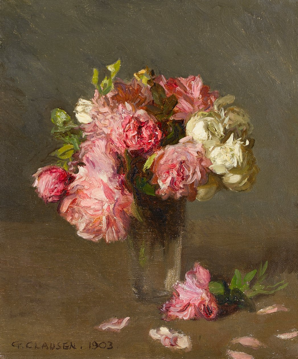 Rose in un vaso da George Clausen