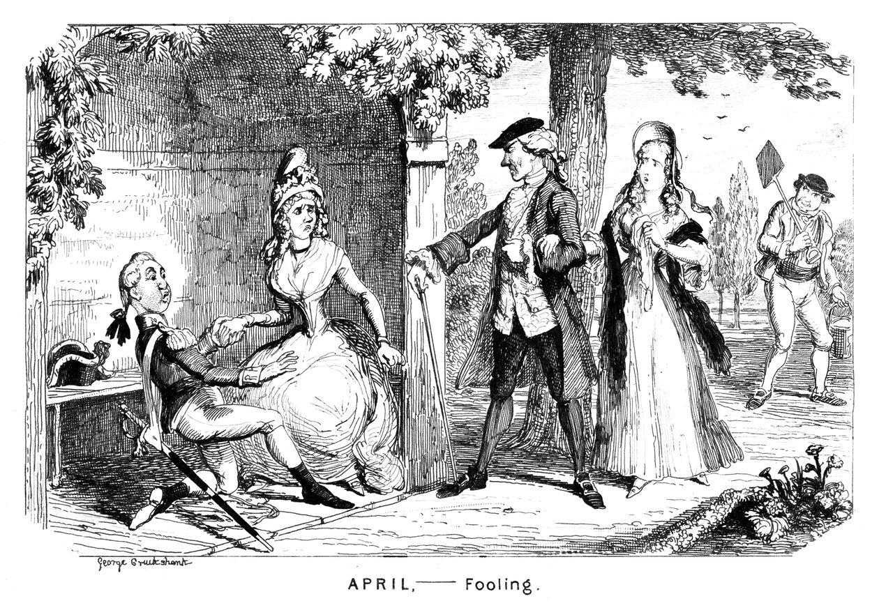 Aprile - Scherzi, c. 1839 da George Cruikshank