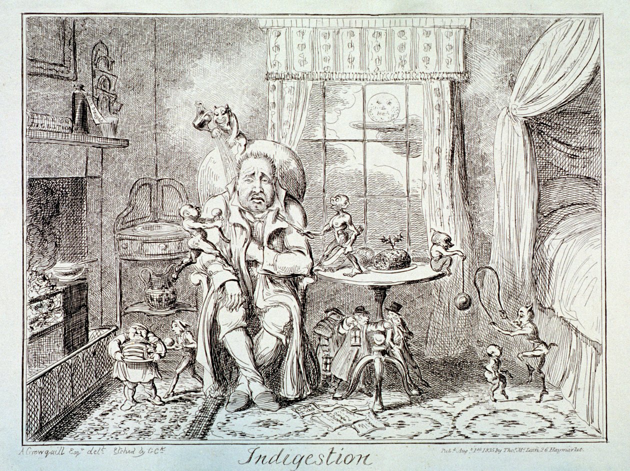 Indigestione, 1835 da George Cruikshank