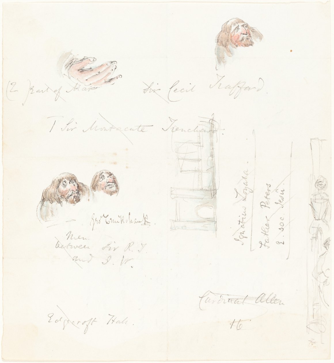Schizzi di volti grotteschi da George Cruikshank