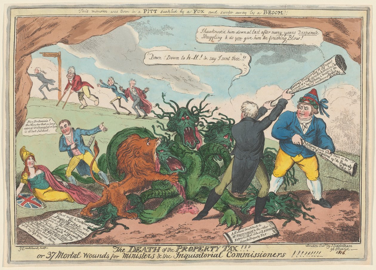 La morte della tassa sulla proprietà!!! da George Cruikshank