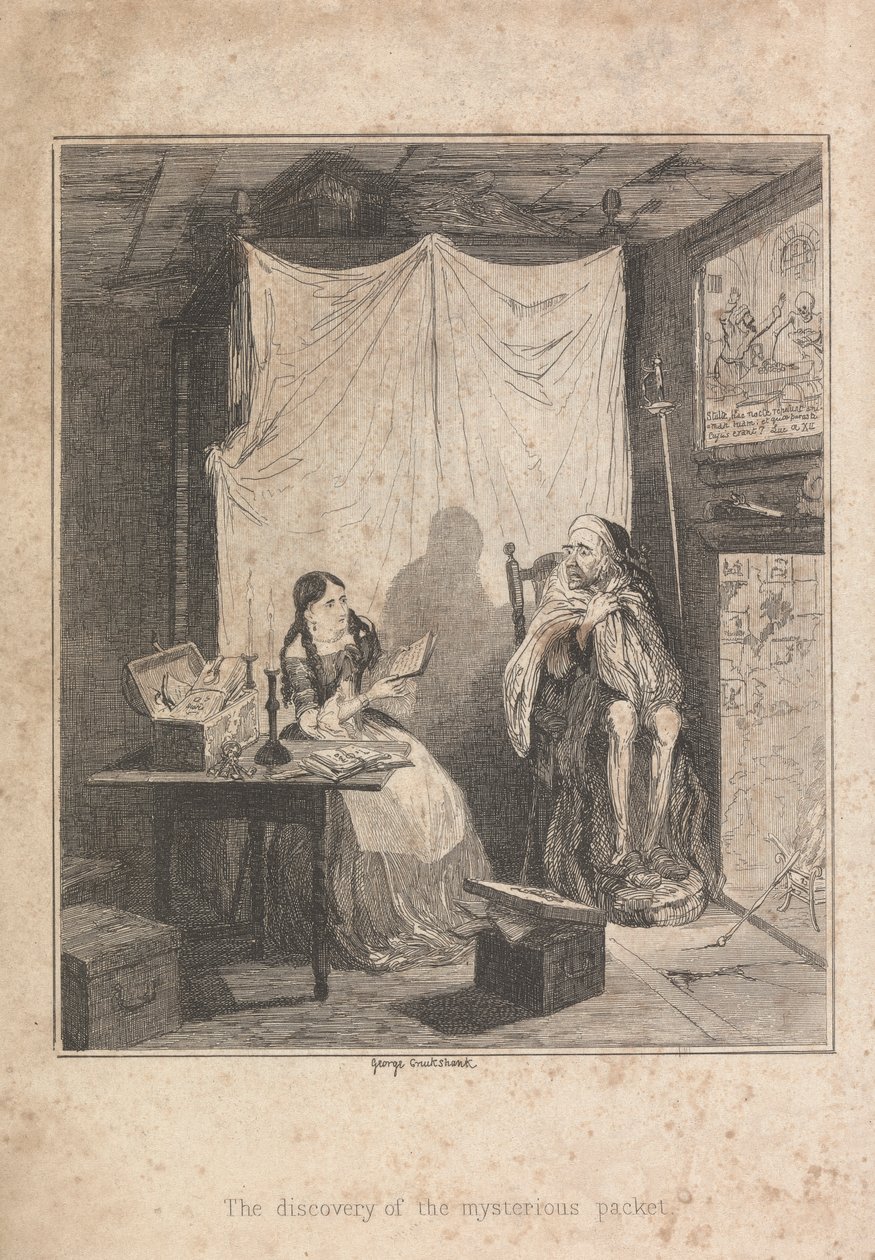 La scoperta del pacchetto misterioso da George Cruikshank