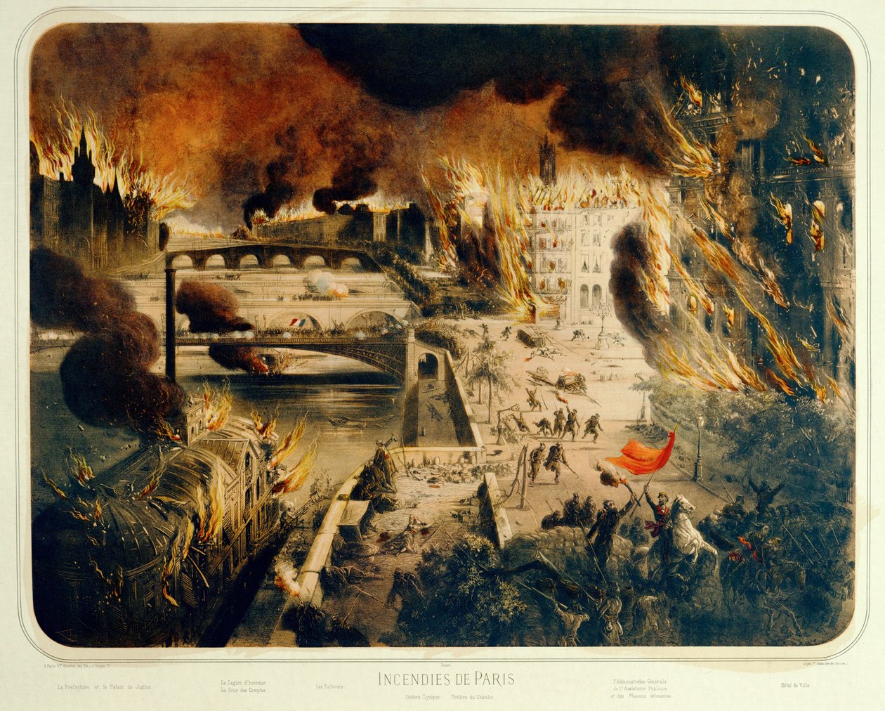 La Comune: Parigi in fiamme ... (incisione) da George Frederic Watts
