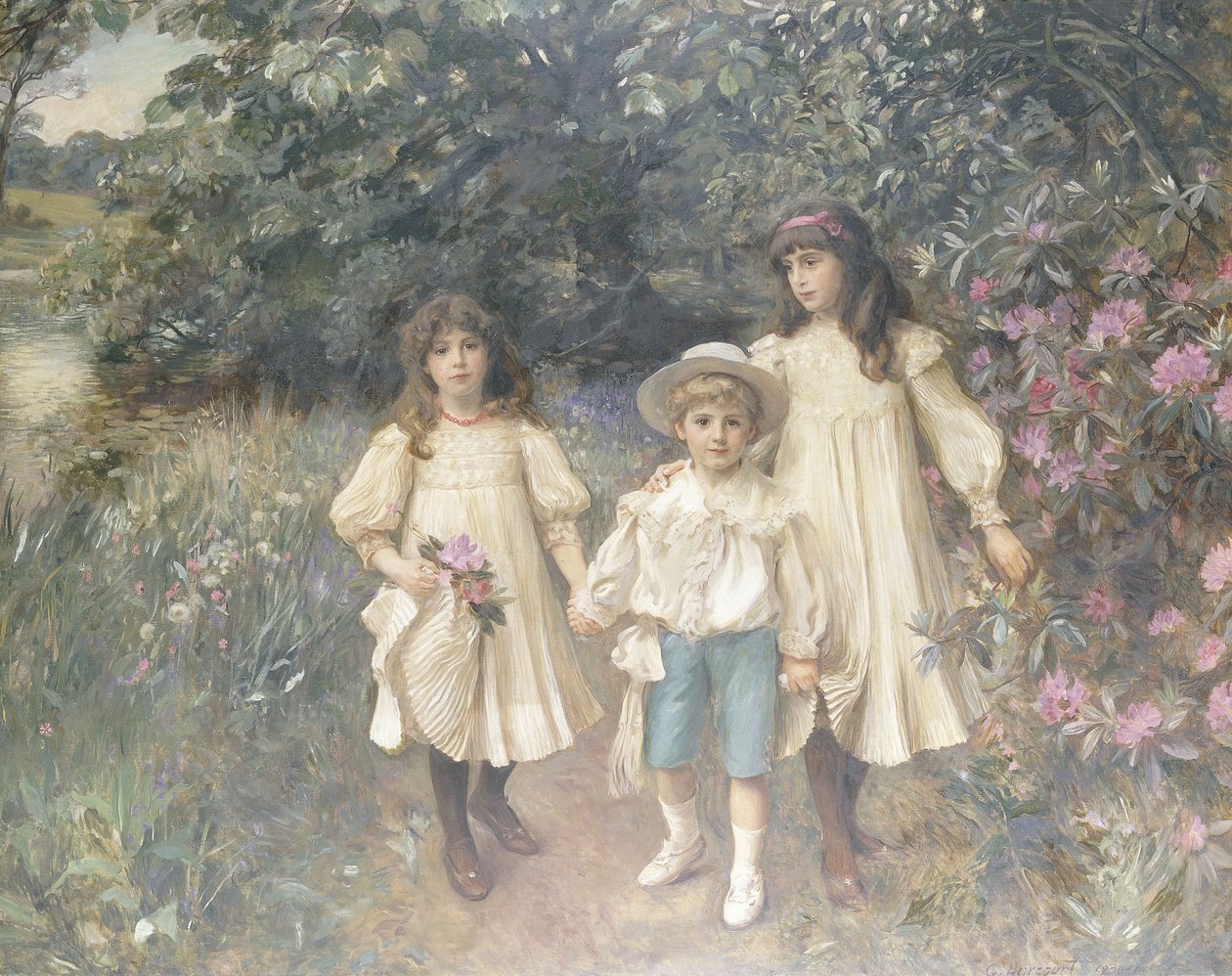 Meriel, Cynthia e George (Perkins) da George Harcourt