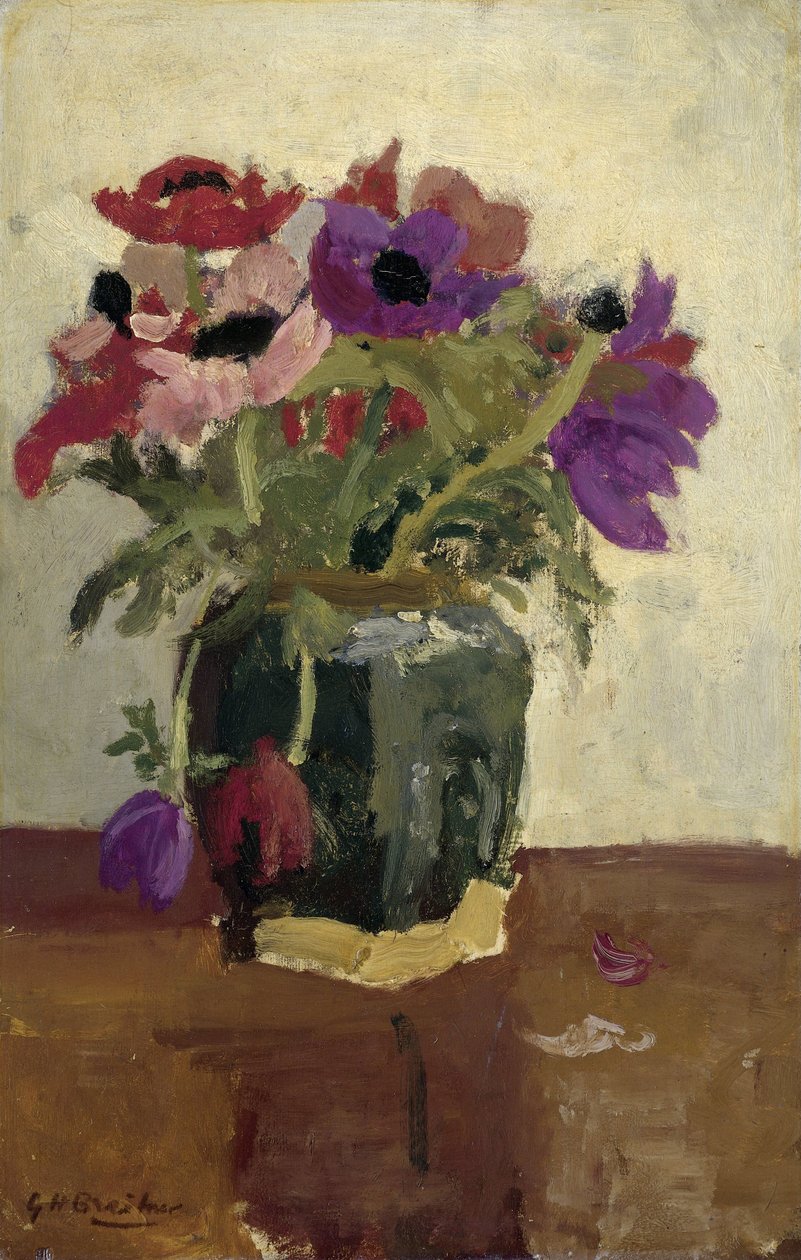 Vaso di zenzero con anemoni da George Hendrik Breitner