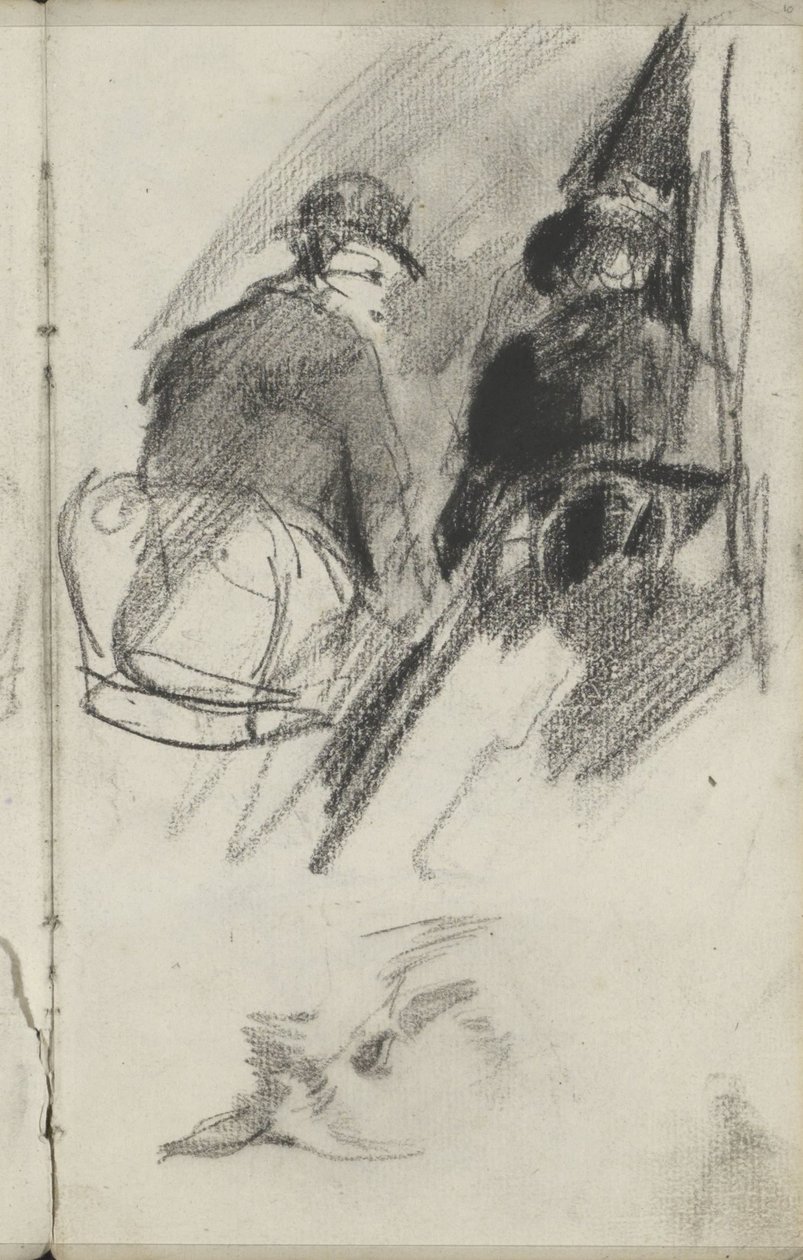 Testa di uccello e due studi di figure da George Hendrik Breitner