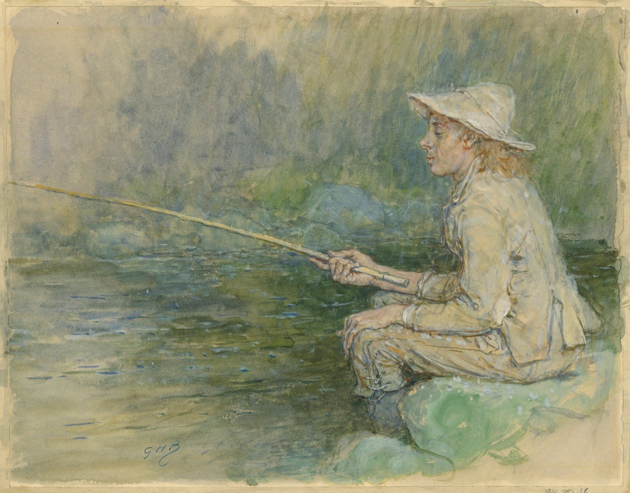 Ragazzo che pesca da George Henry Boughton