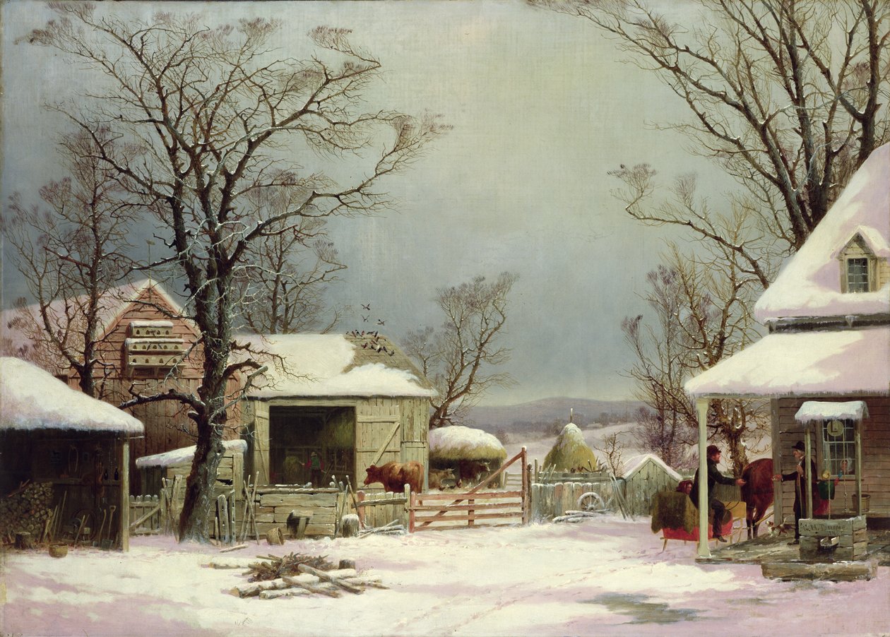 Cortile della fattoria in inverno, 1862 da George Henry Durrie