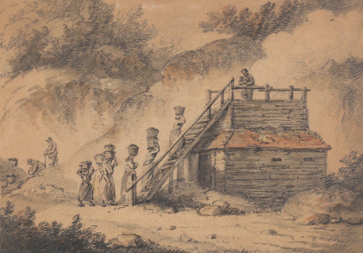 Un forno per luppolo da George Morland