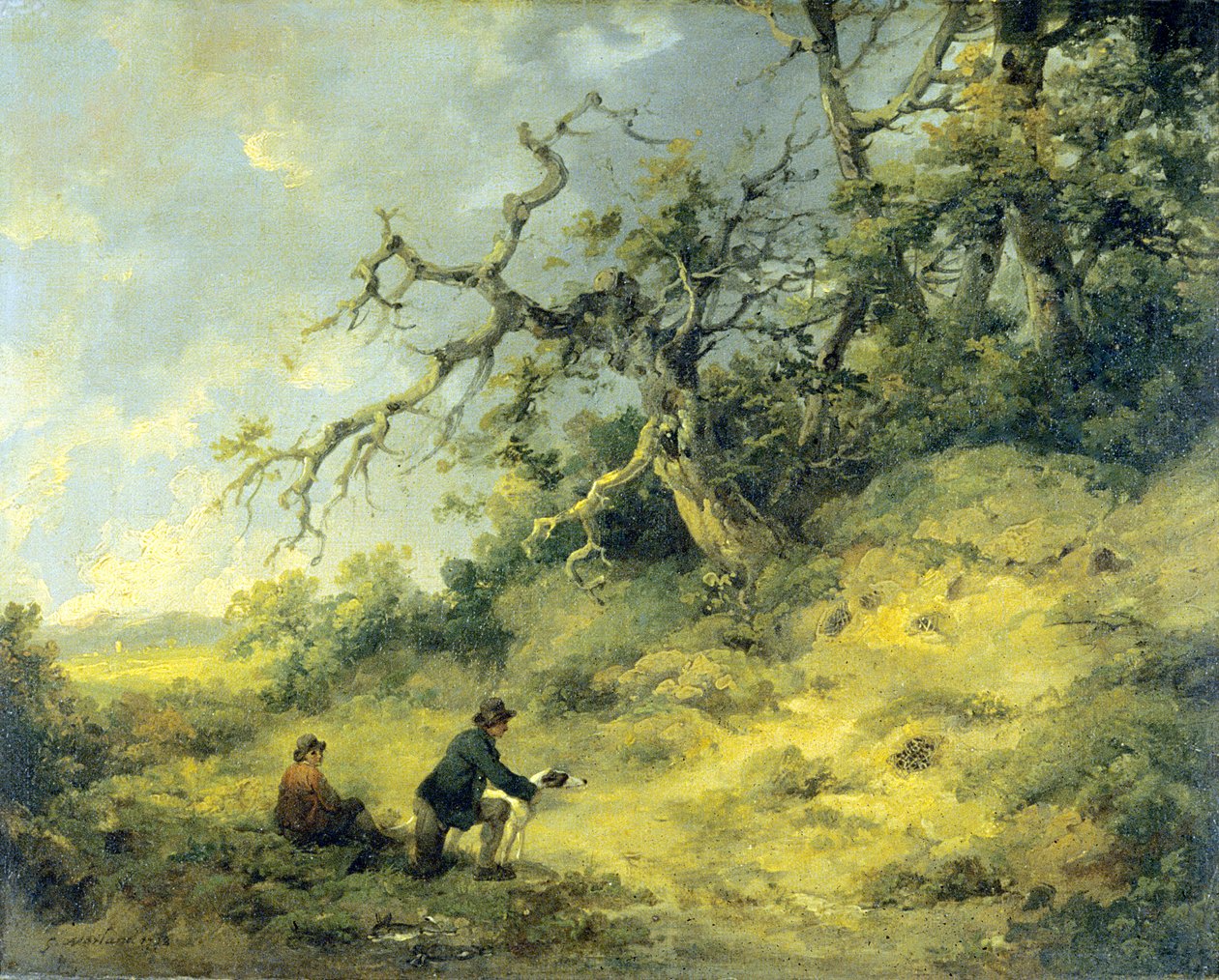 Caccia con il furetto da George Morland