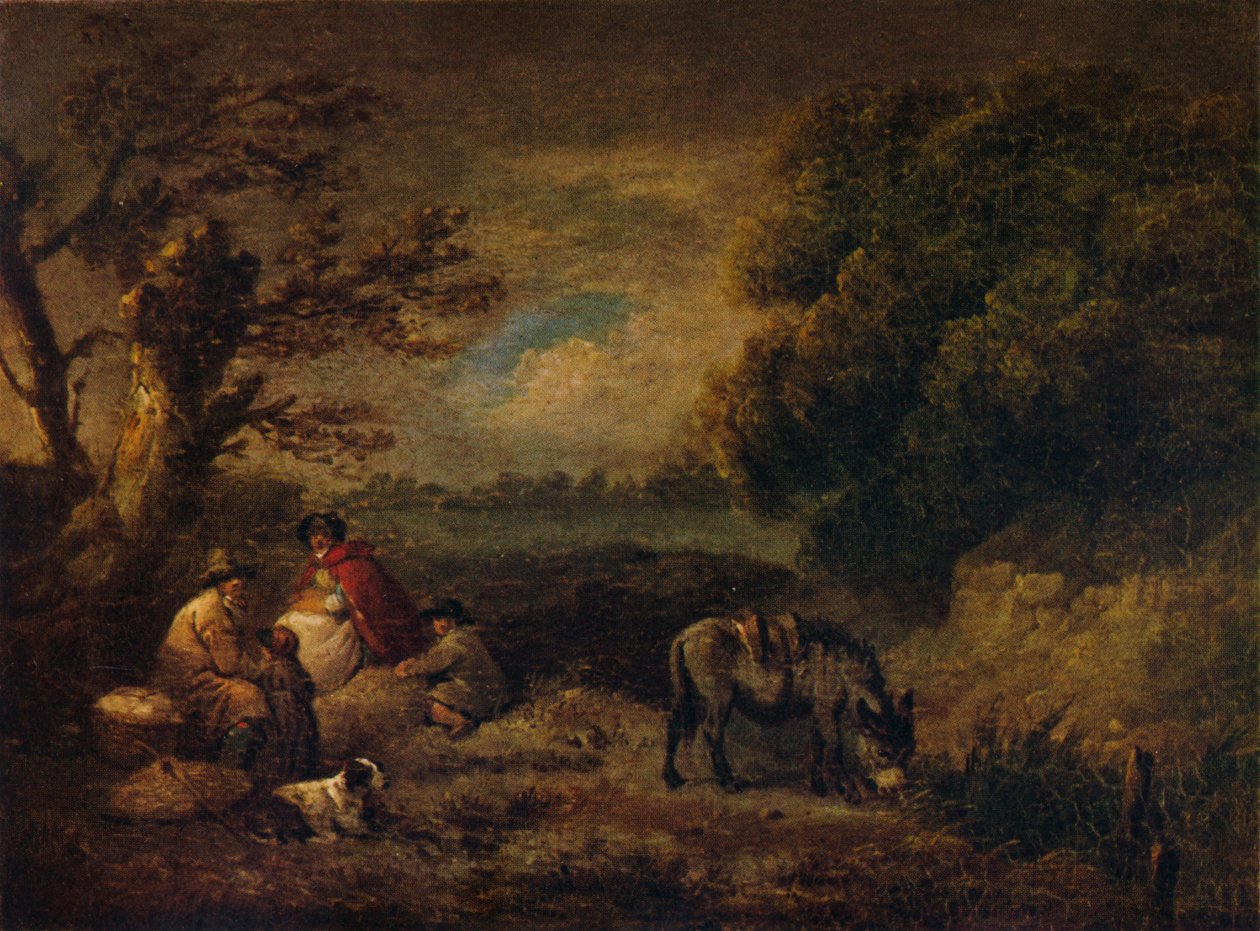 Zingari che riposano con asino, 1795 da George Morland