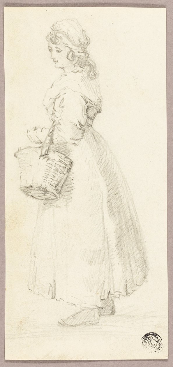 Ragazza in piedi con cestino da George Morland
