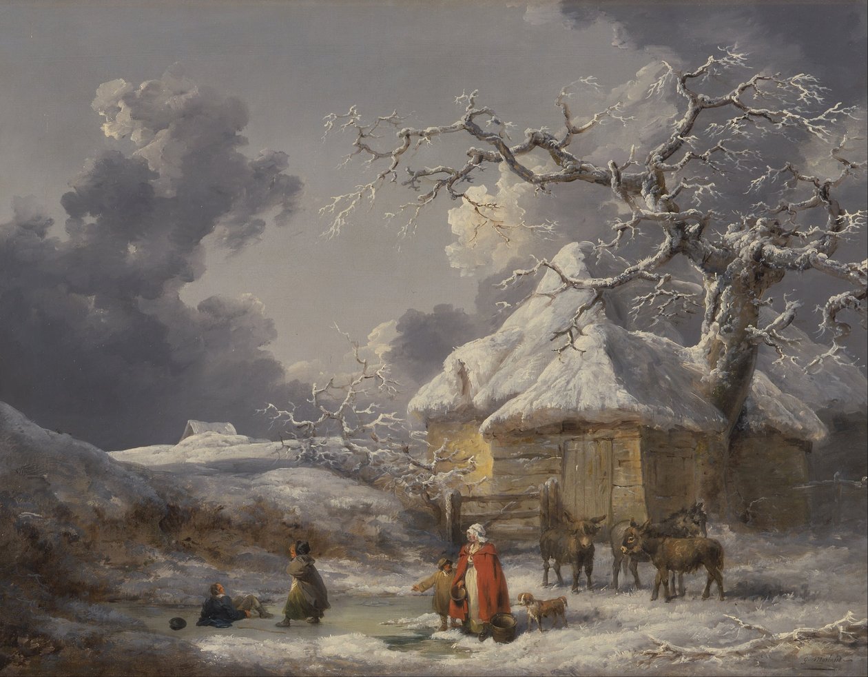 Paesaggio invernale con figure da George Morland