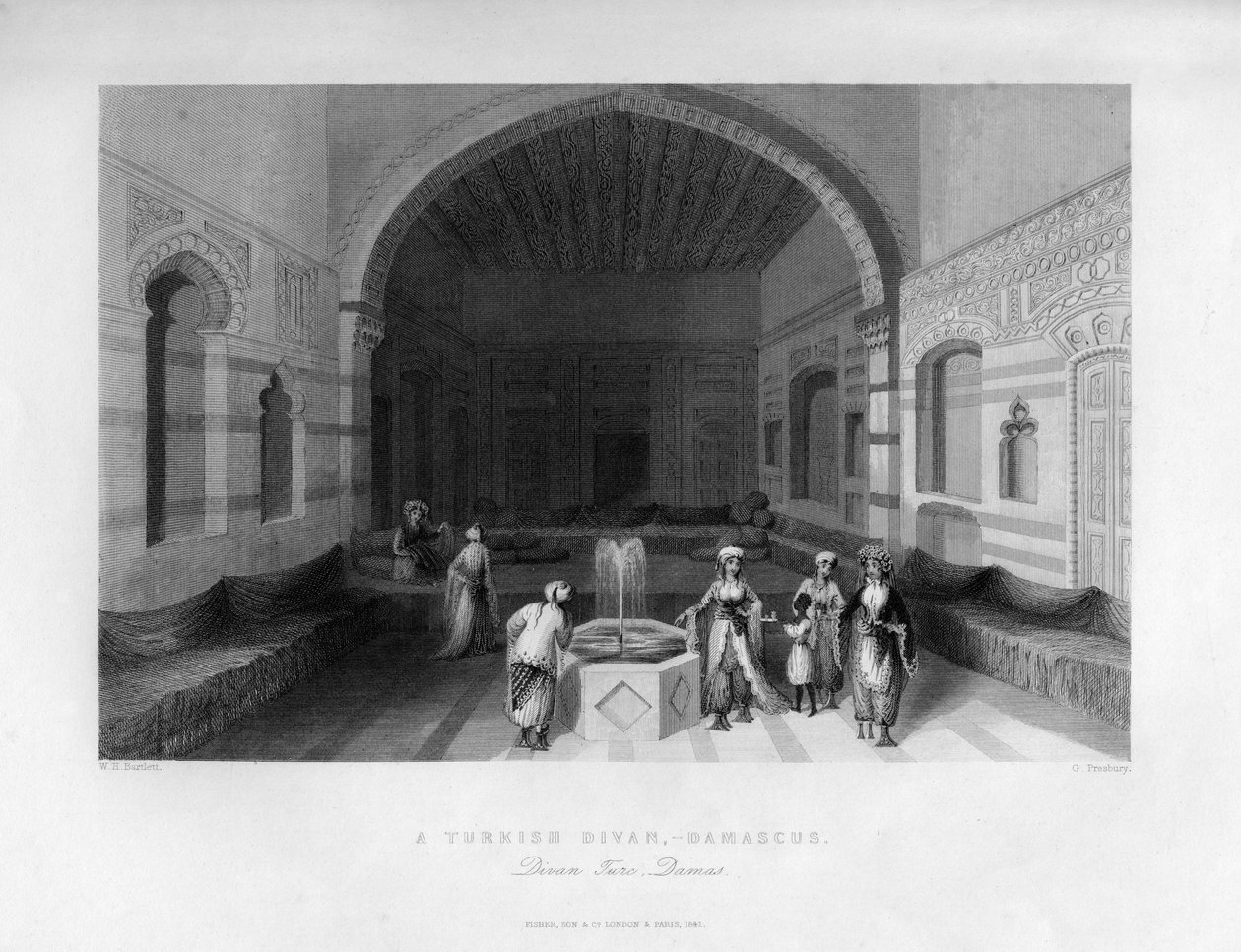 Un divano turco, Damasco, Siria, 1841 da George Presbury