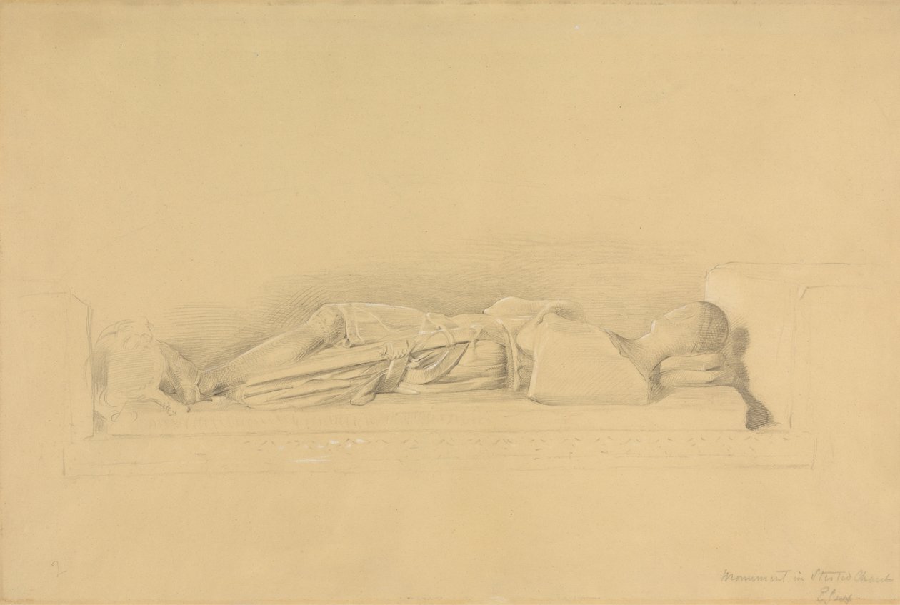 Effigie di un crociato, chiesa di Stisted da George Richmond