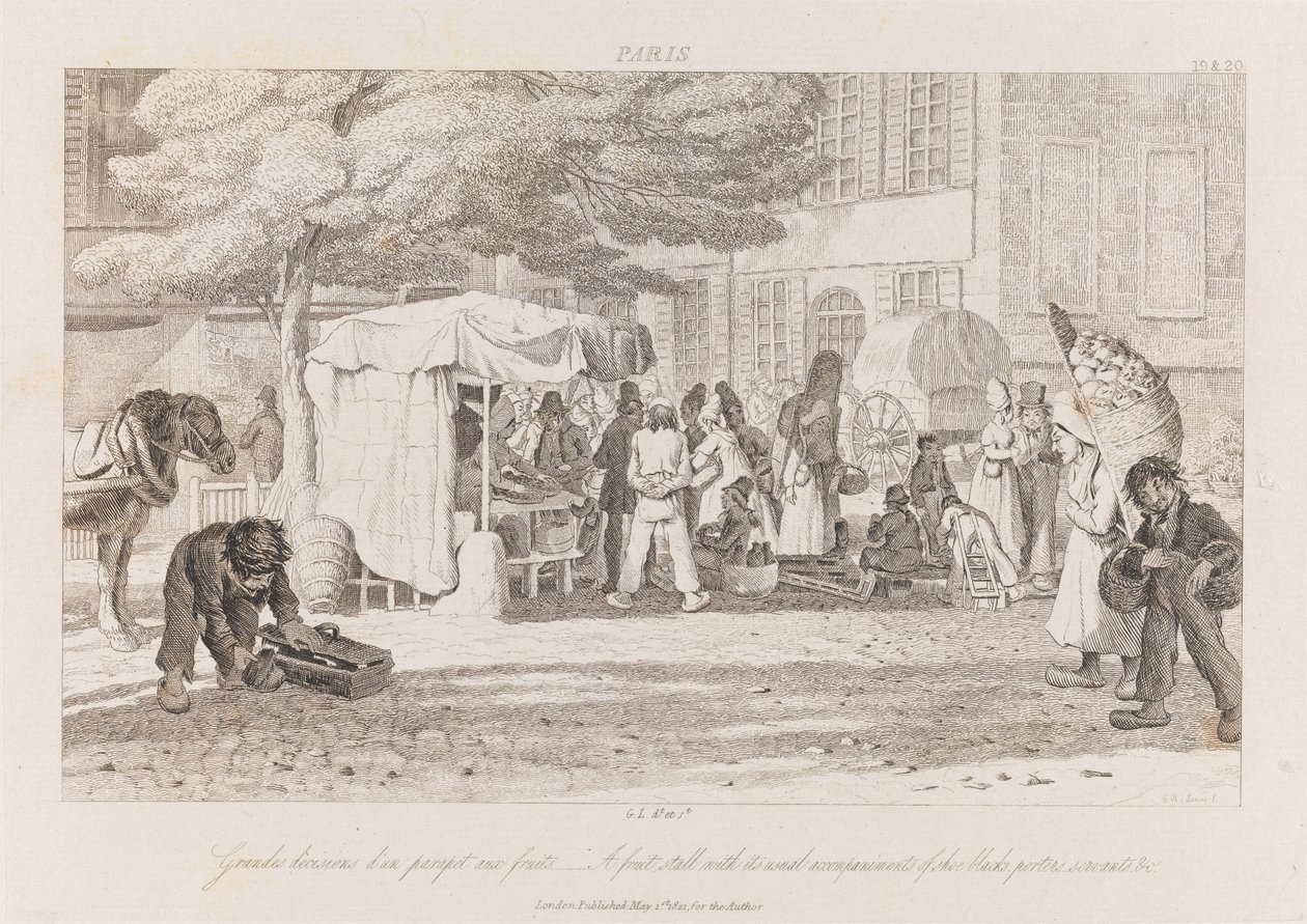 Bancarella di Frutta, Parigi, c.1821 da George Robert Lewis