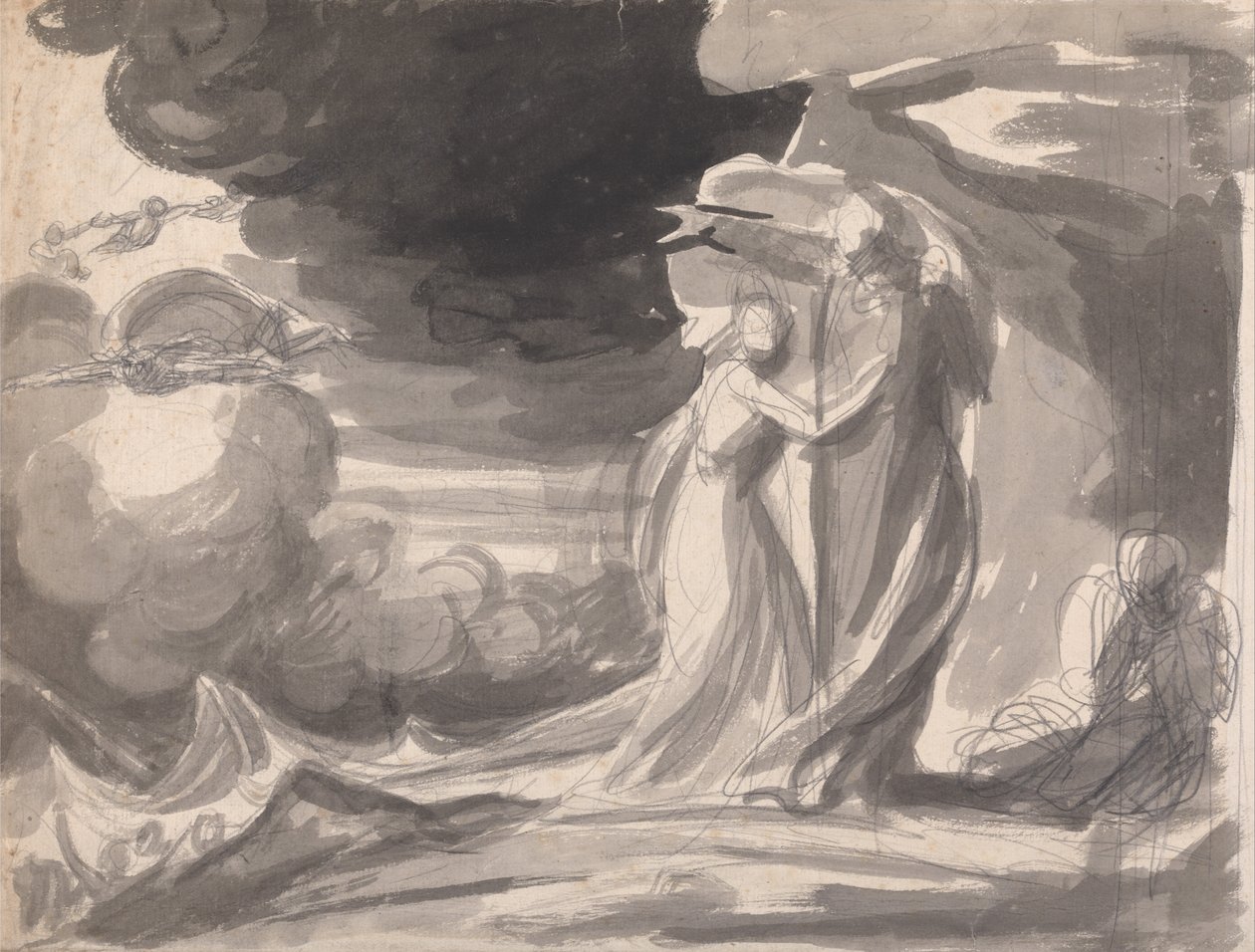 Miranda, Prospero e Calibano: La Tempesta da George Romney