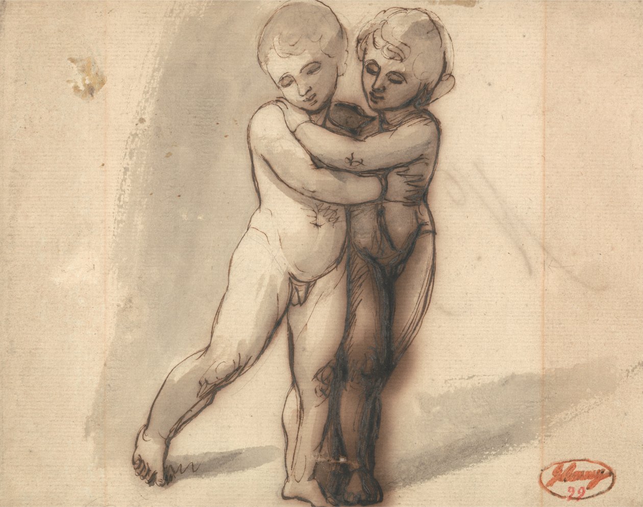 Due bambini nudi da George Romney
