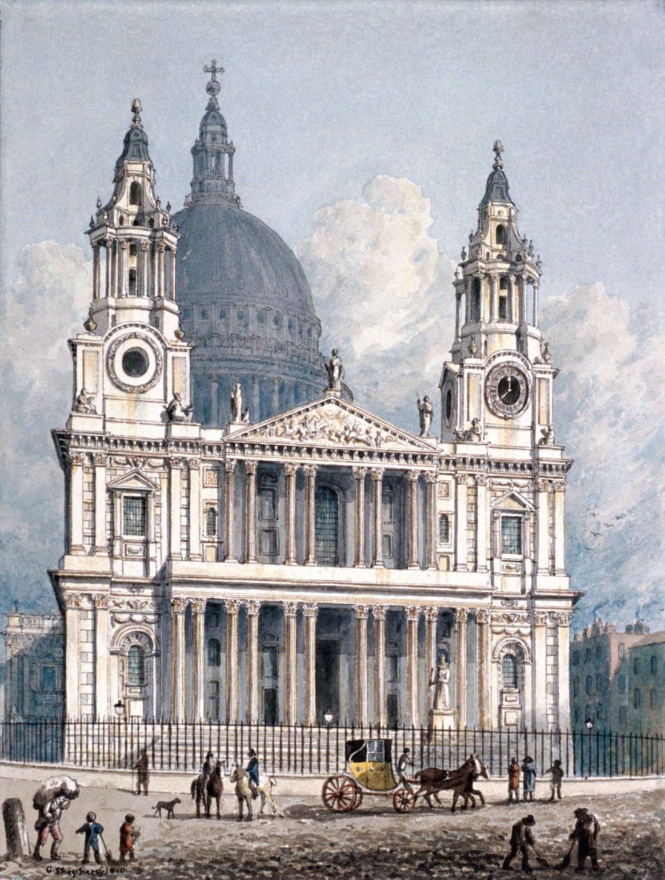 Cattedrale di San Paolo, Londra, 1810 da George Shepherd
