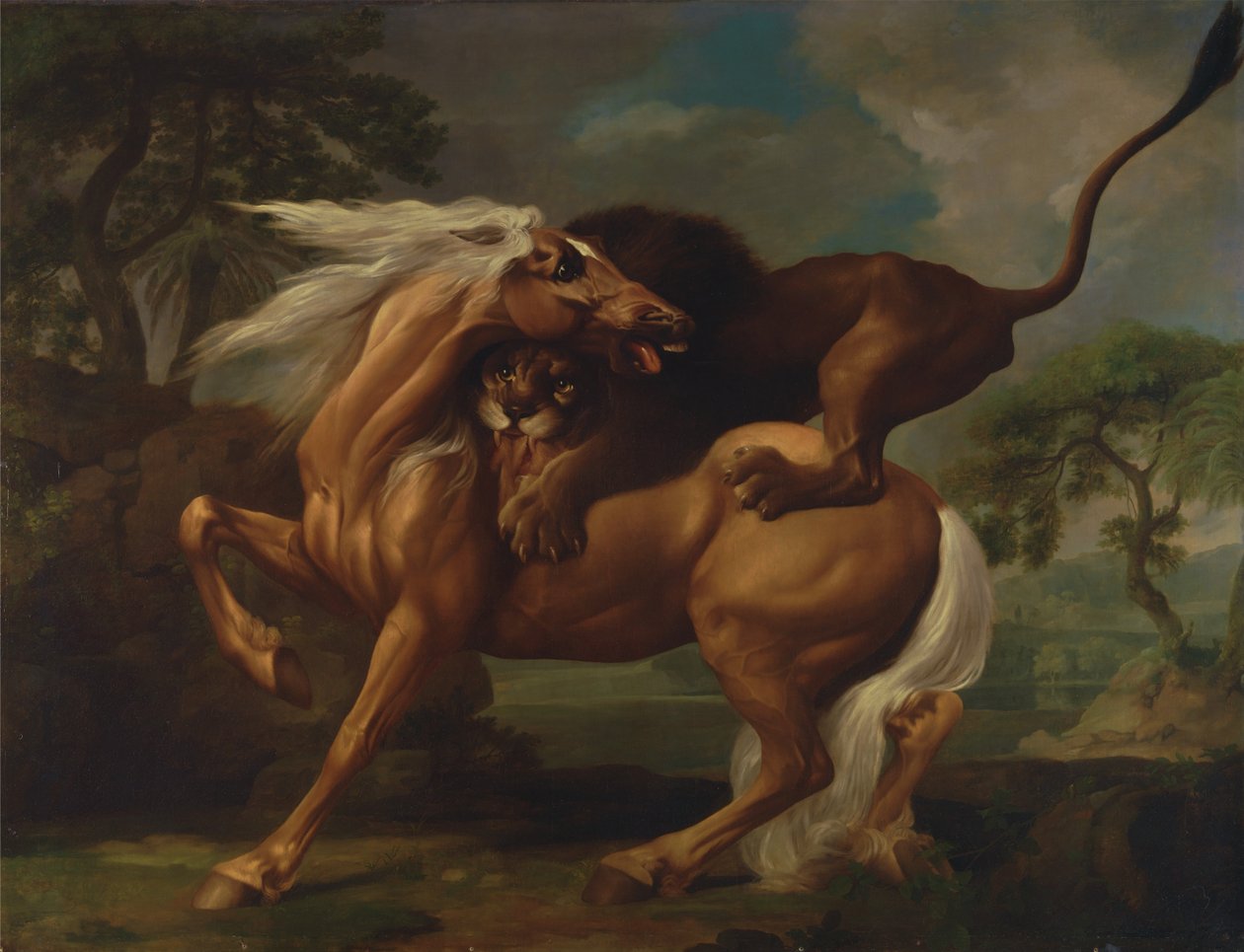 Un leone che attacca un cavallo da George Stubbs
