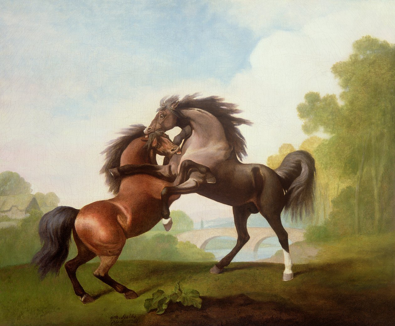 Cavalli che combattono da George Stubbs