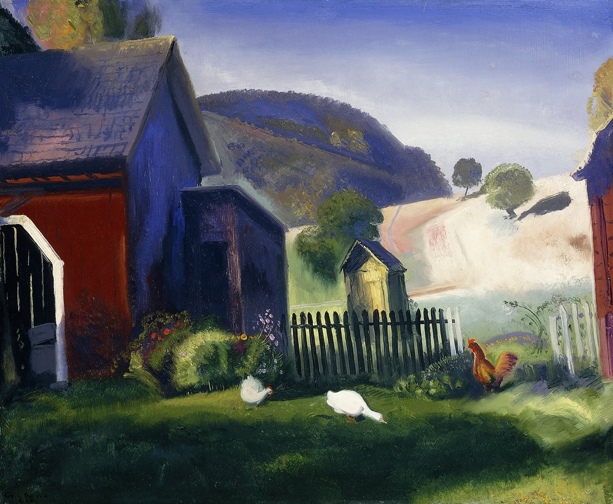 Cortile e polli, 1924 da George Wesley Bellows