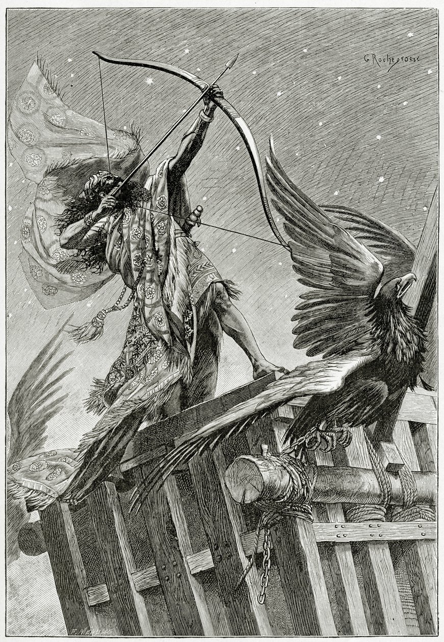 Nimrod, XIX secolo (incisione in bianco e nero) da Georges Marie Rochegrosse