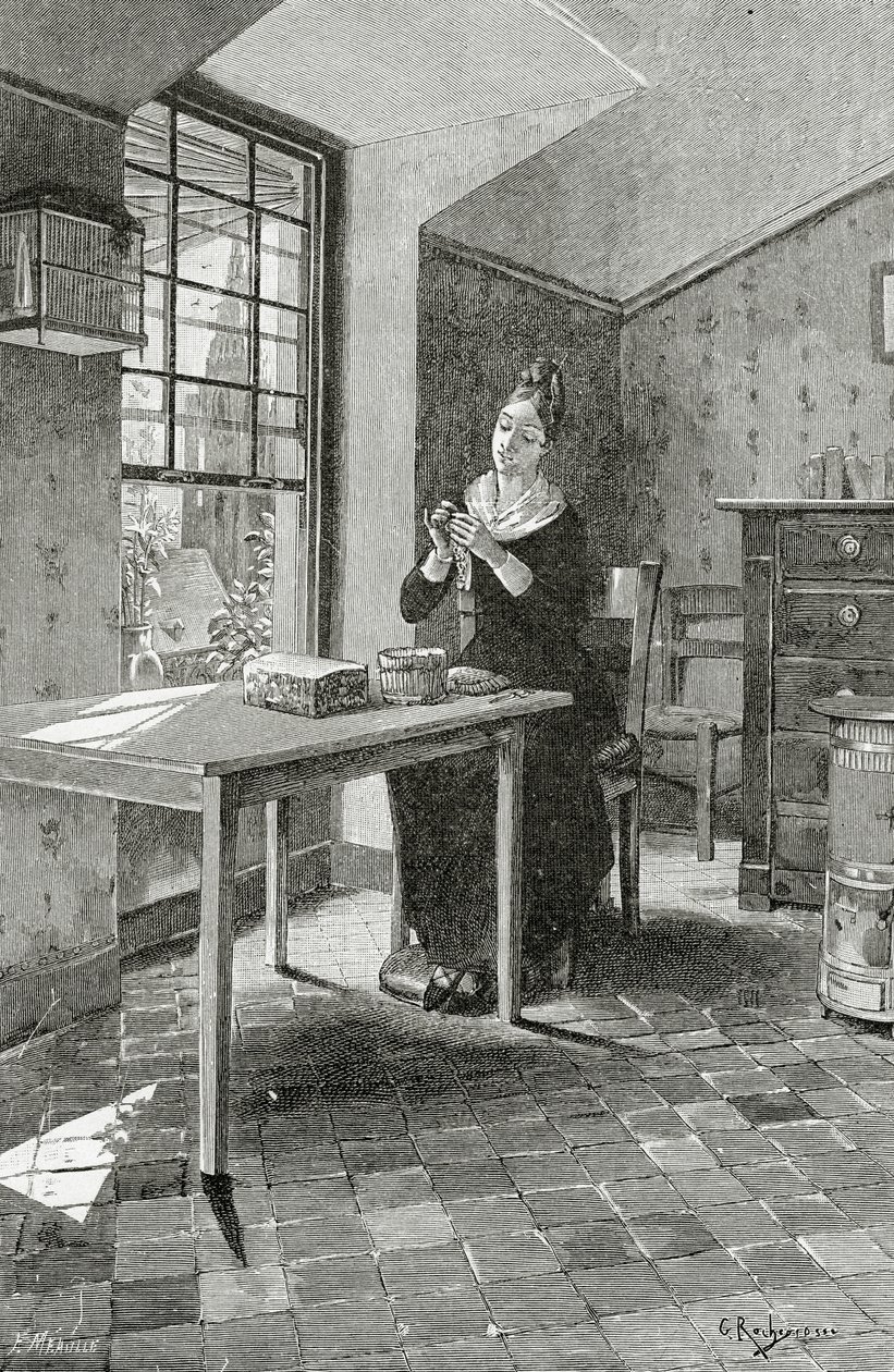 Sguardo gettato in una mansarda, XIX secolo da Georges Marie Rochegrosse