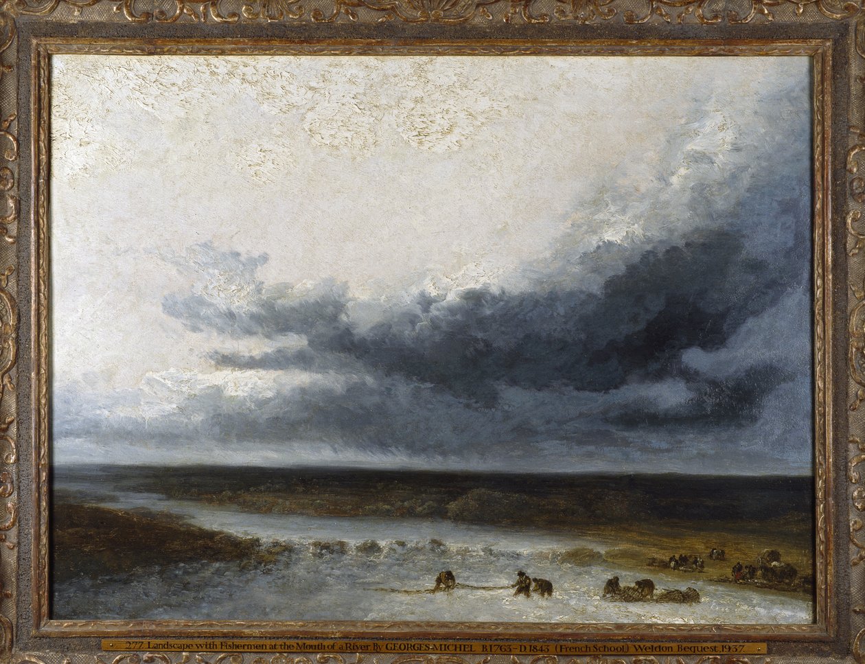 Paesaggio con pescatori alla foce di un fiume da Georges Michel