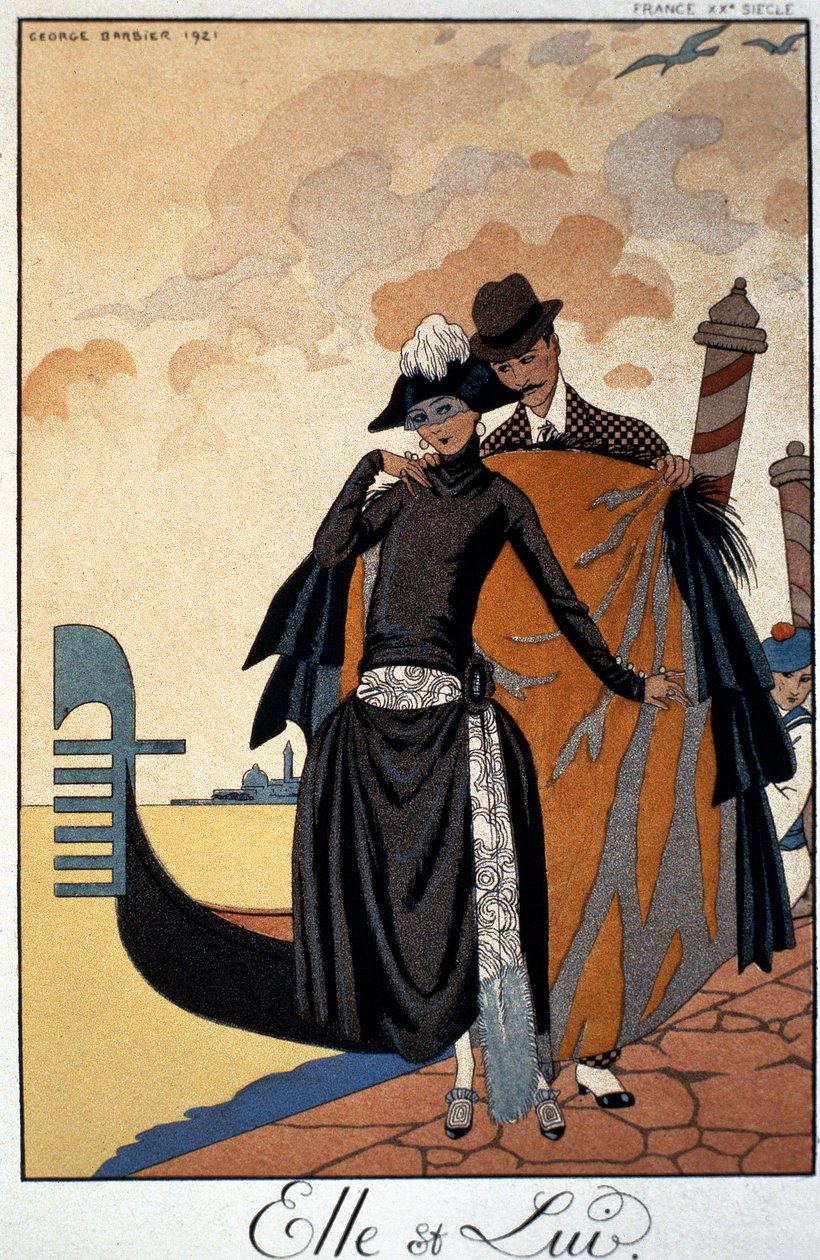 Lei e lui, illustrazione di moda da Georges Barbier