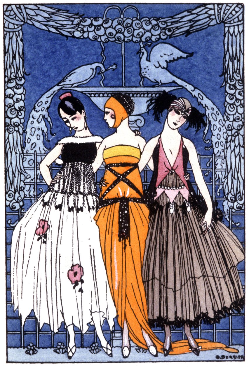 Le tre Grazie, c. 1920 (incisione) da Georges Barbier
