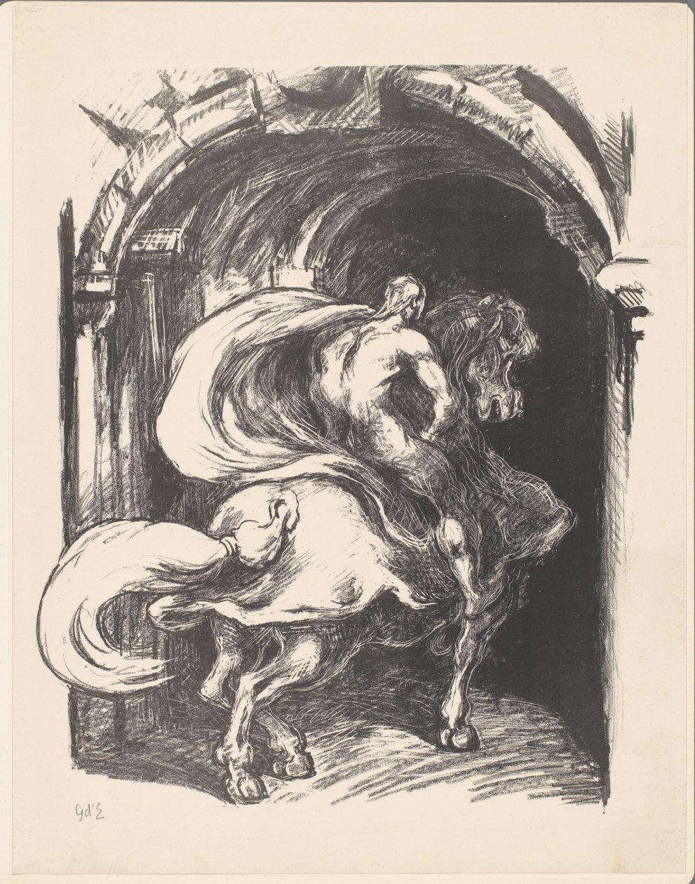 Cavaliere che entra in un portale da Georges d