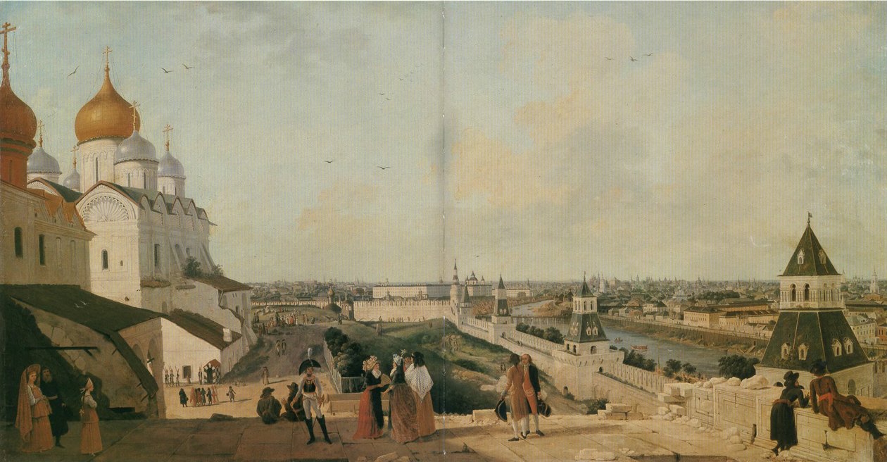 Veduta di Mosca dal balcone del Palazzo del Cremlino verso il ponte Moskvoretsky da Gerard Delabart