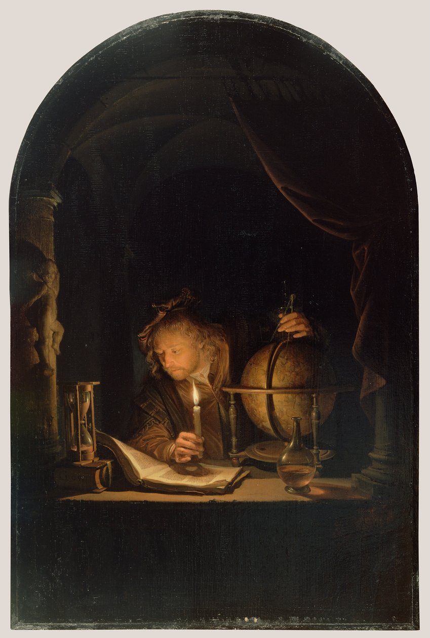 Astronomo alla luce di una candela da Gerrit Dou