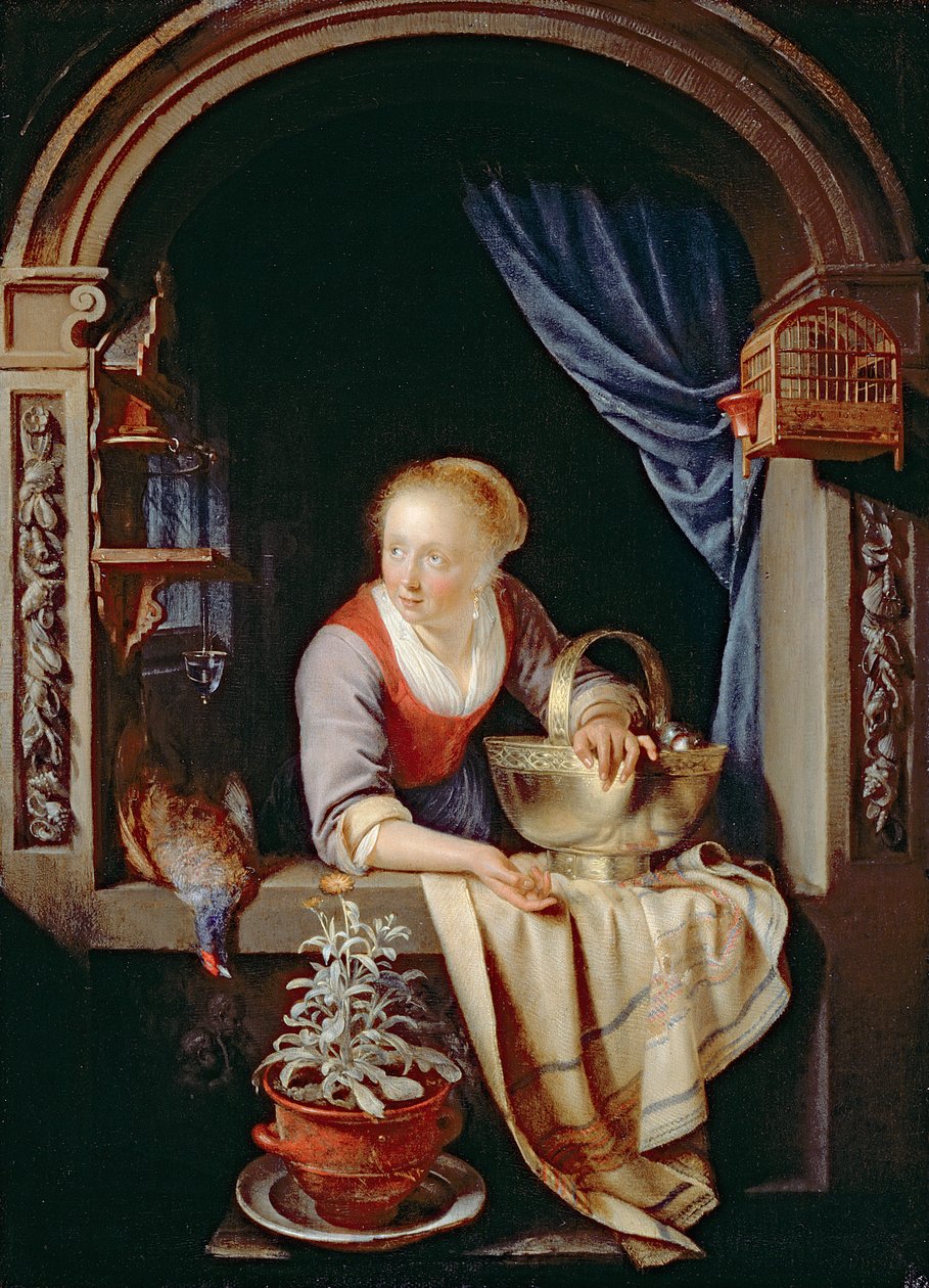 Donna alla finestra, 1663 da Gerrit Dou