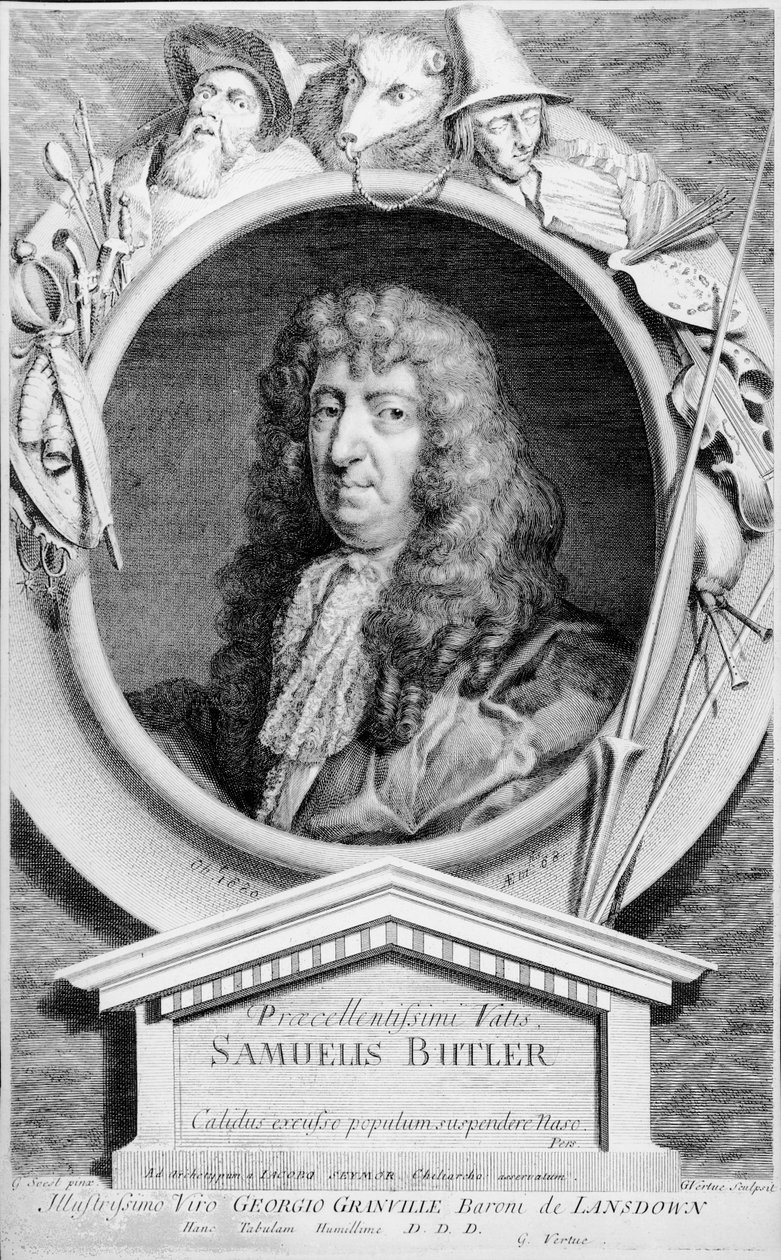 Samuel Butler (1612-80), inciso da Vertue da Gerard Soest