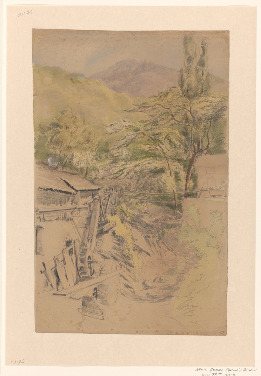 Paesaggio montano con mulino ad acqua da Gerard Bilders