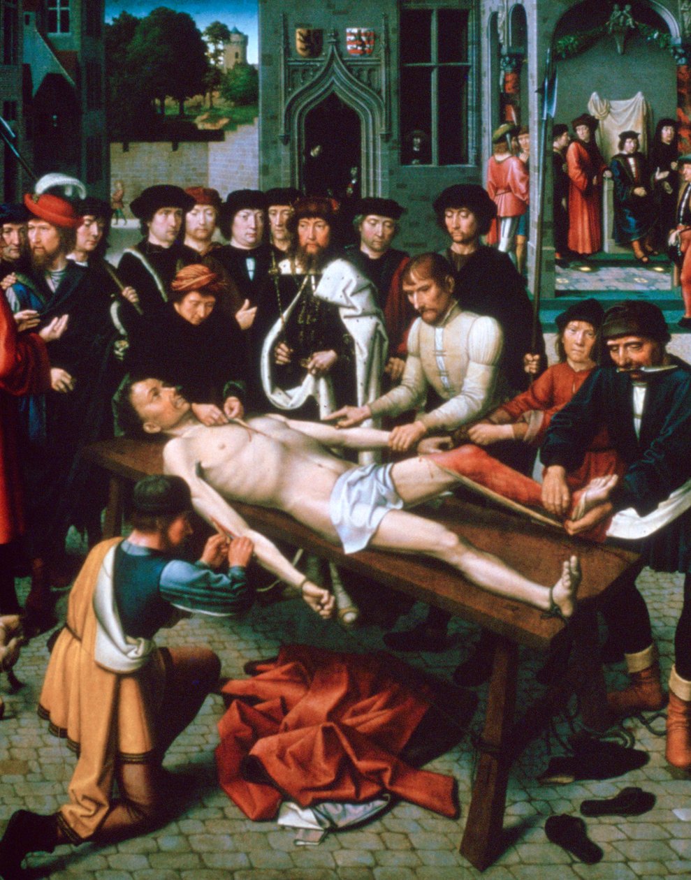 La scuoiatura di Sisamnes (dettaglio), 1498 da Gerard David