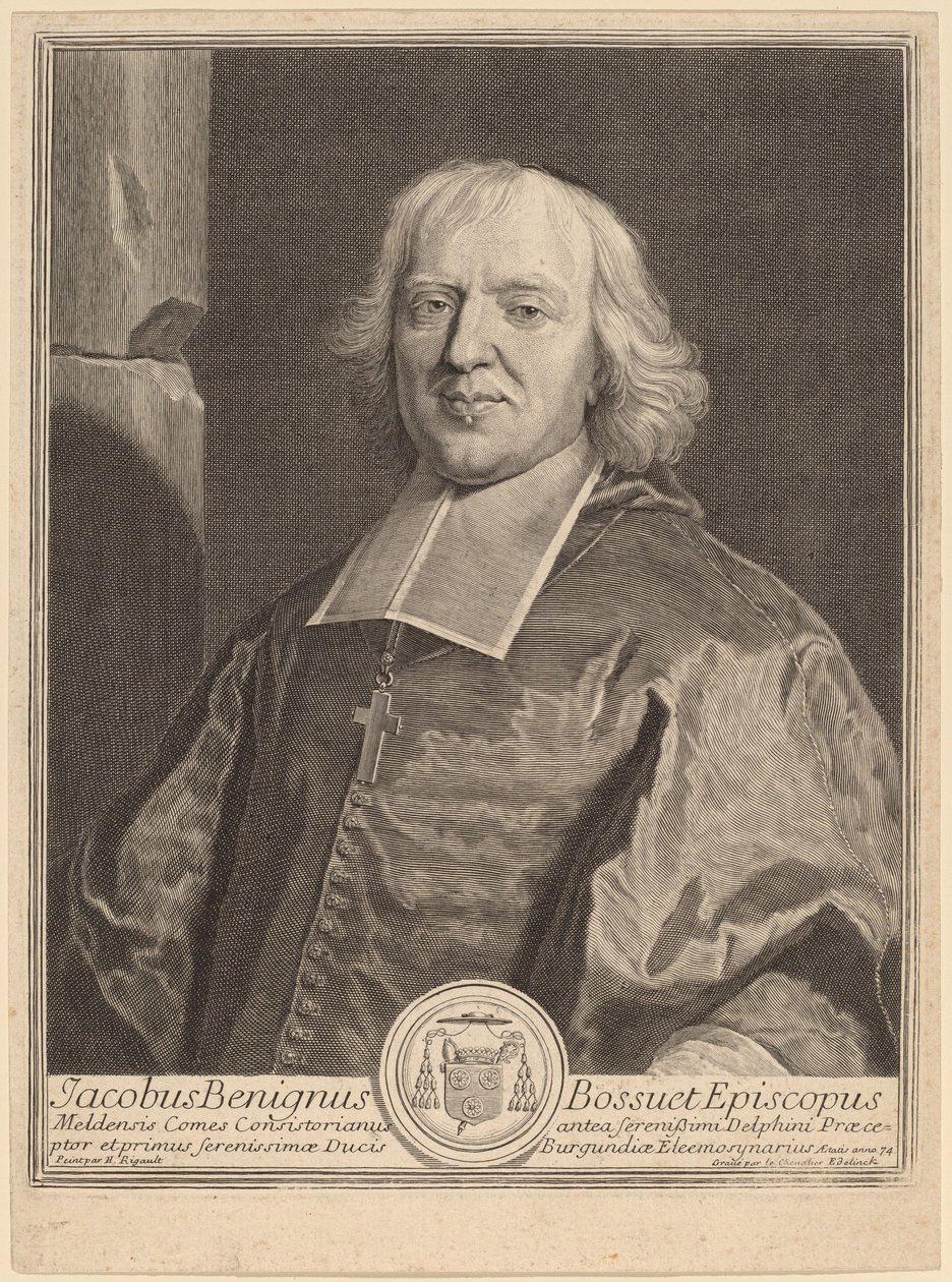 Jacques Benigne Bossuet da Gerard Edelinck after Hyacinthe Rigaud