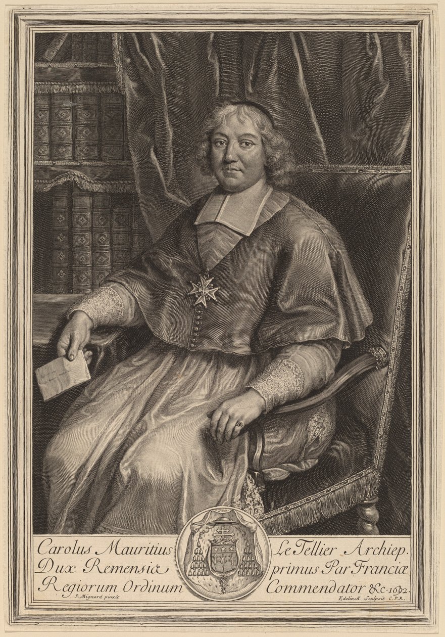 Charles-Maurice Le Tellier da Gerard Edelinck after Pierre Mignard I