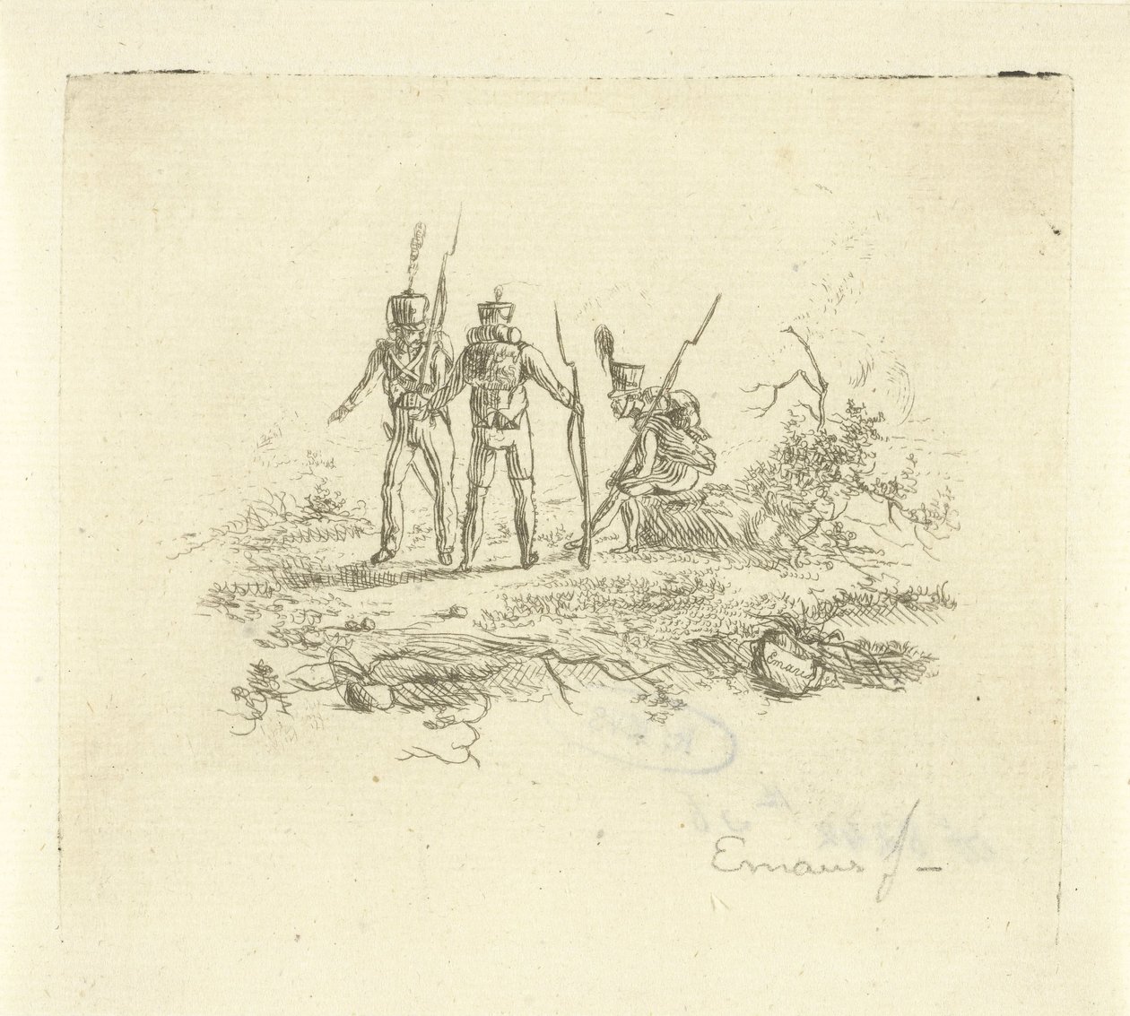 Tre fanti da Gerardus Emaus de Micault
