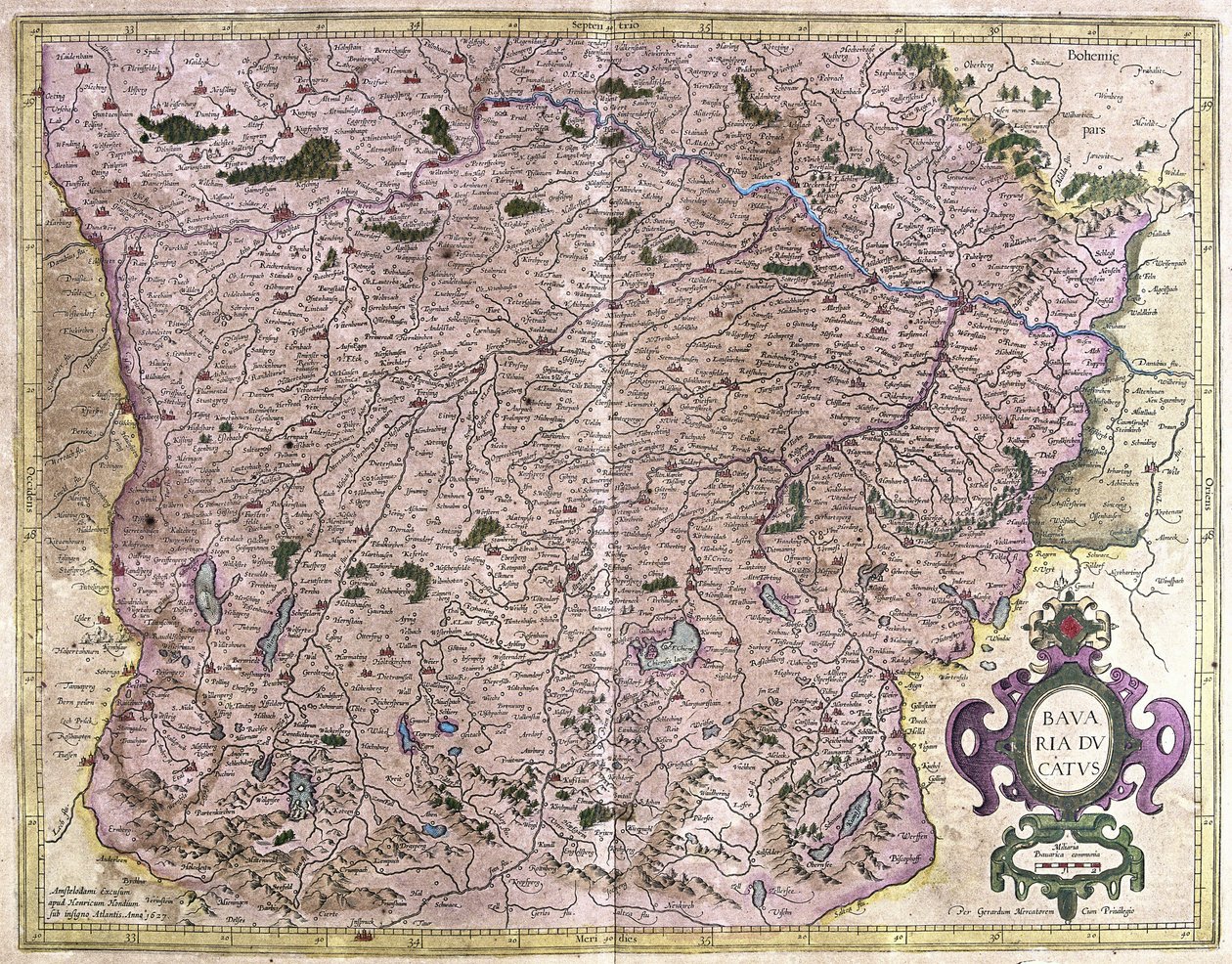 Baviera, Germania (incisione) da Gerardus Mercator