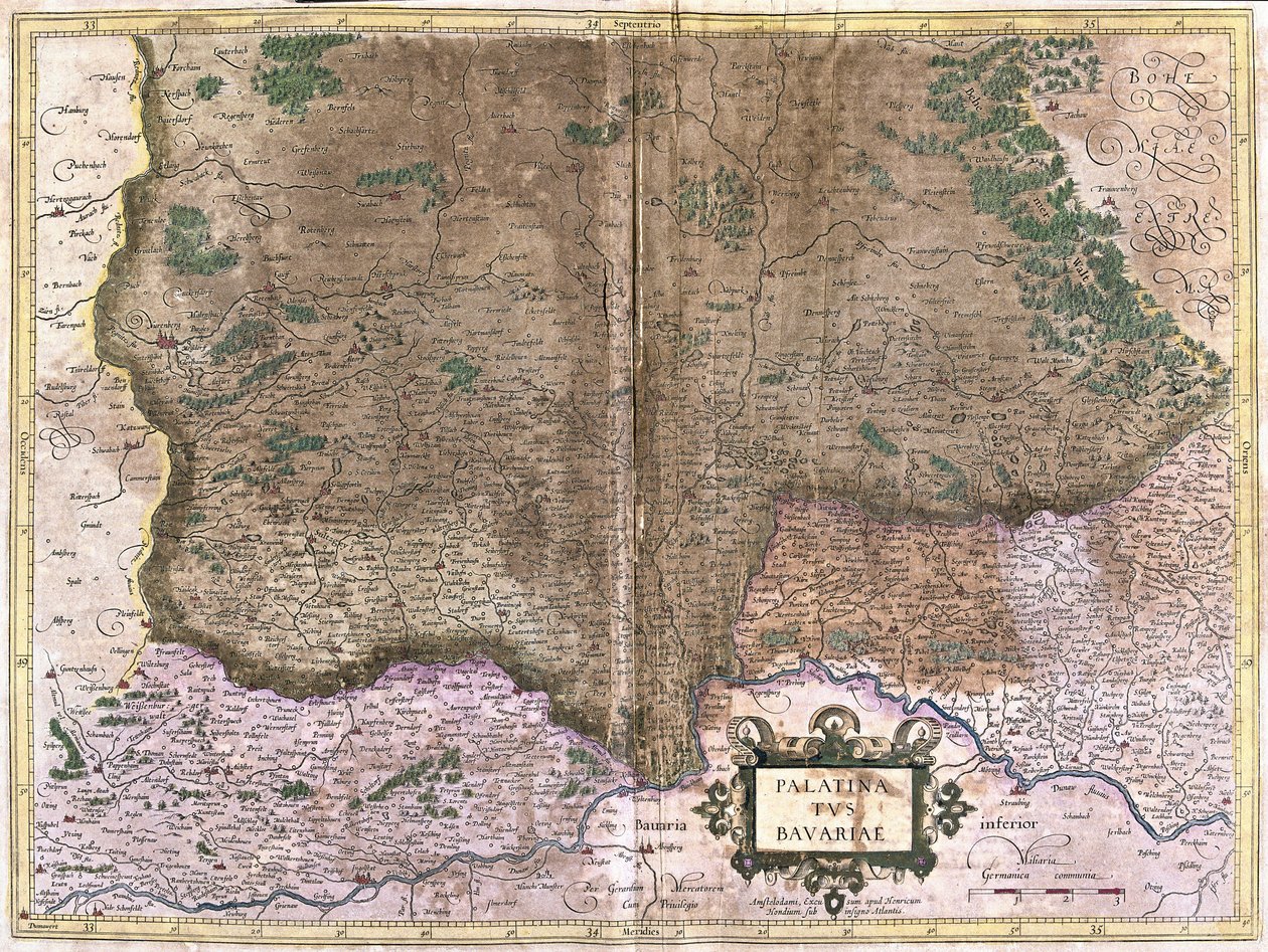 Baviera, Germania (incisione) da Gerardus Mercator