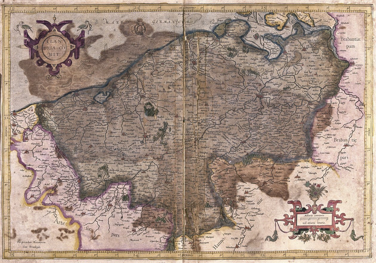 Belgio (incisione) da Gerardus Mercator