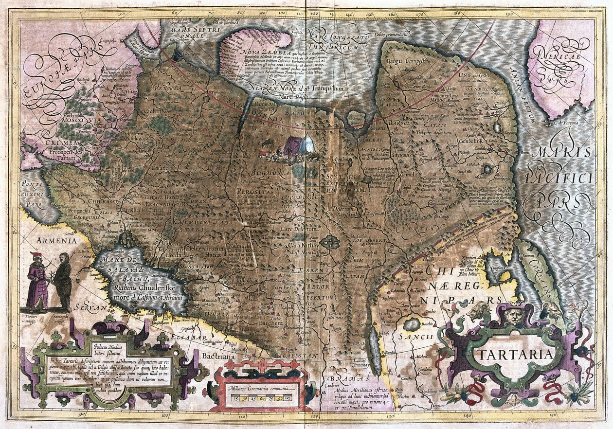 Asia centrale (incisione) da Gerardus Mercator