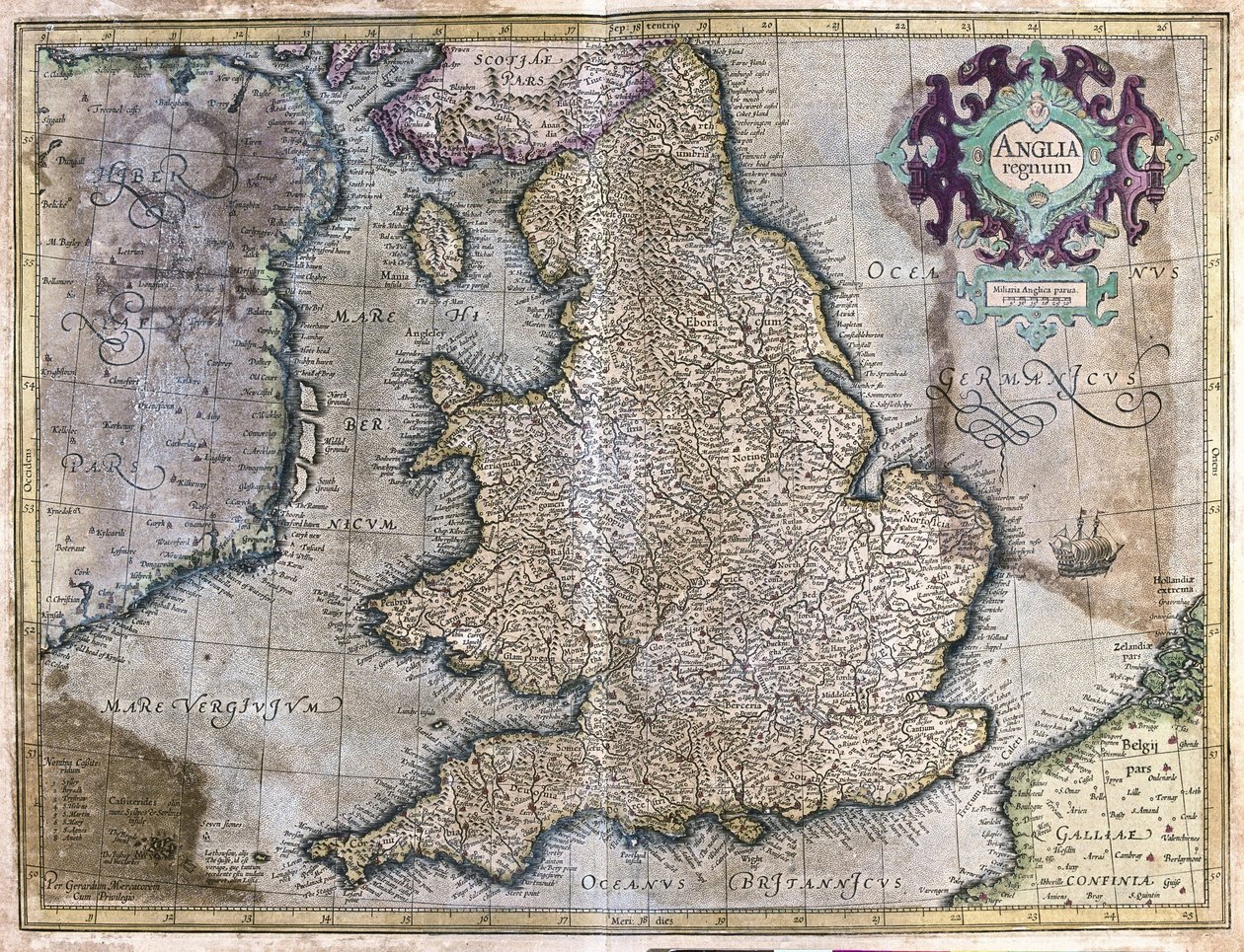 Inghilterra da Gerardus Mercator