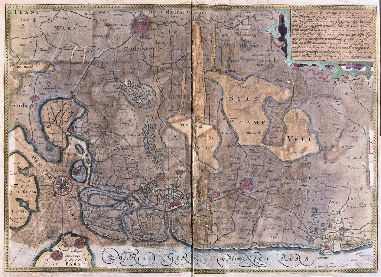 Fiandre, Belgio (incisione) da Gerardus Mercator